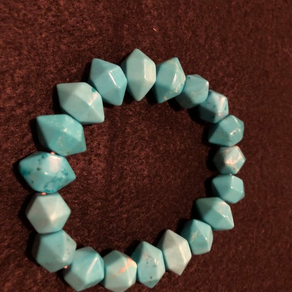 Beaded bracelets blue elastic - Picture 2 of 5